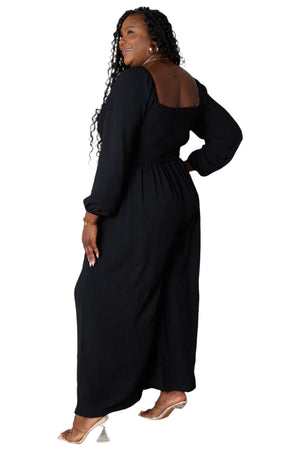 Square Neck Jumpsuit with Pockets