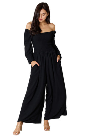 Square Neck Jumpsuit with Pockets