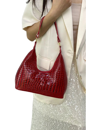 PU Leather Stone Texture Shoulder Bag