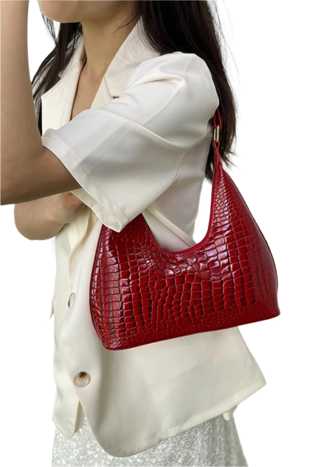 PU Leather Stone Texture Shoulder Bag